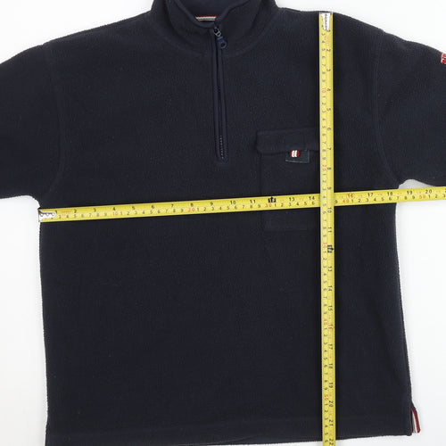 Cyrillus Boys Blue Fleece 1/4 Zip Baseball Sweatshirt Age 10 Years