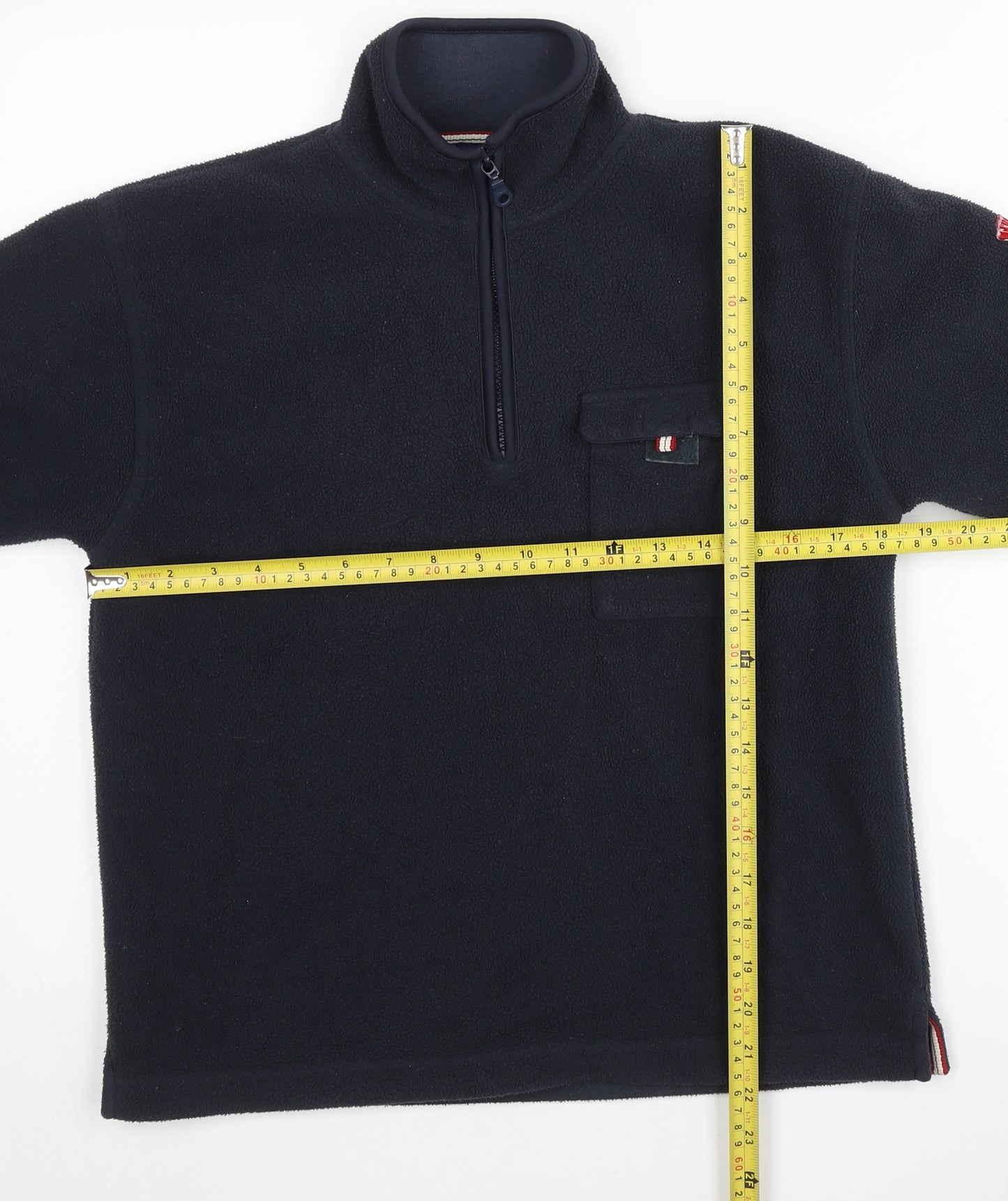 Cyrillus Boys Blue Fleece 1/4 Zip Baseball Sweatshirt Age 10 Years