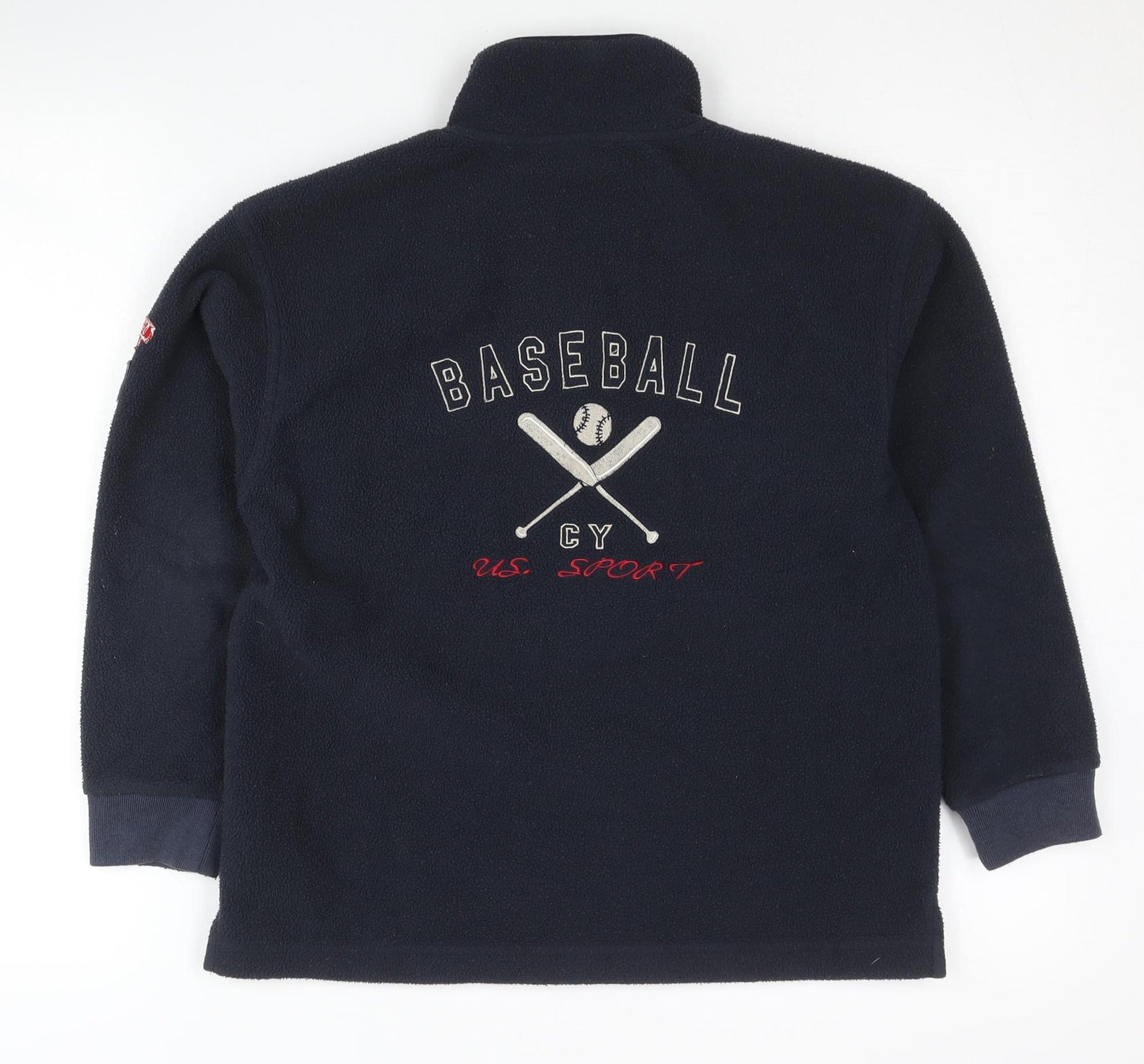 Cyrillus Boys Blue Fleece 1/4 Zip Baseball Sweatshirt Age 10 Years