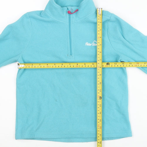 Peter Storm Girls Blue Fleece 1/2 Zip Sweatshirt 7-8 Years Outdoor Wear