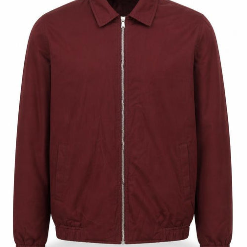 Topman Mens Red M Jacket Cotton Polyester Basic Full Zip Casual