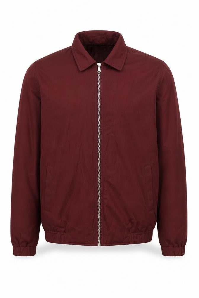 Topman Mens Red M Jacket Cotton Polyester Basic Full Zip Casual