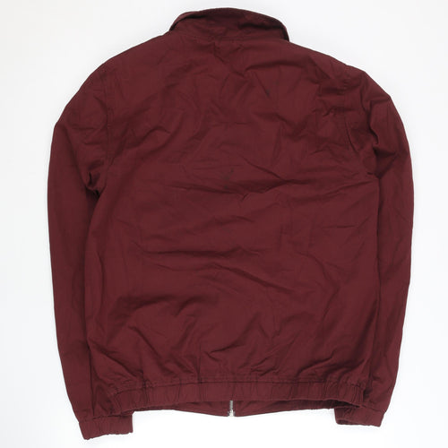Topman Mens Red M Jacket Cotton Polyester Basic Full Zip Casual