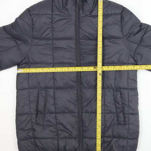 George Women's Grey Puffer Jacket Coat Size S Quilted Mid-Length Winter