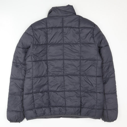 George Women's Grey Puffer Jacket Coat Size S Quilted Mid-Length Winter