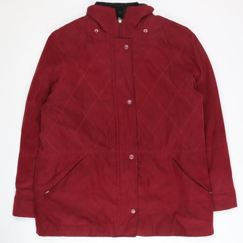 Finesse Womens Red Quilted Mid-Length Coat Size 18 Winter Jacket