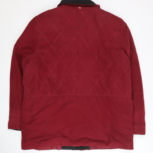 Finesse Womens Red Quilted Mid-Length Coat Size 18 Winter Jacket