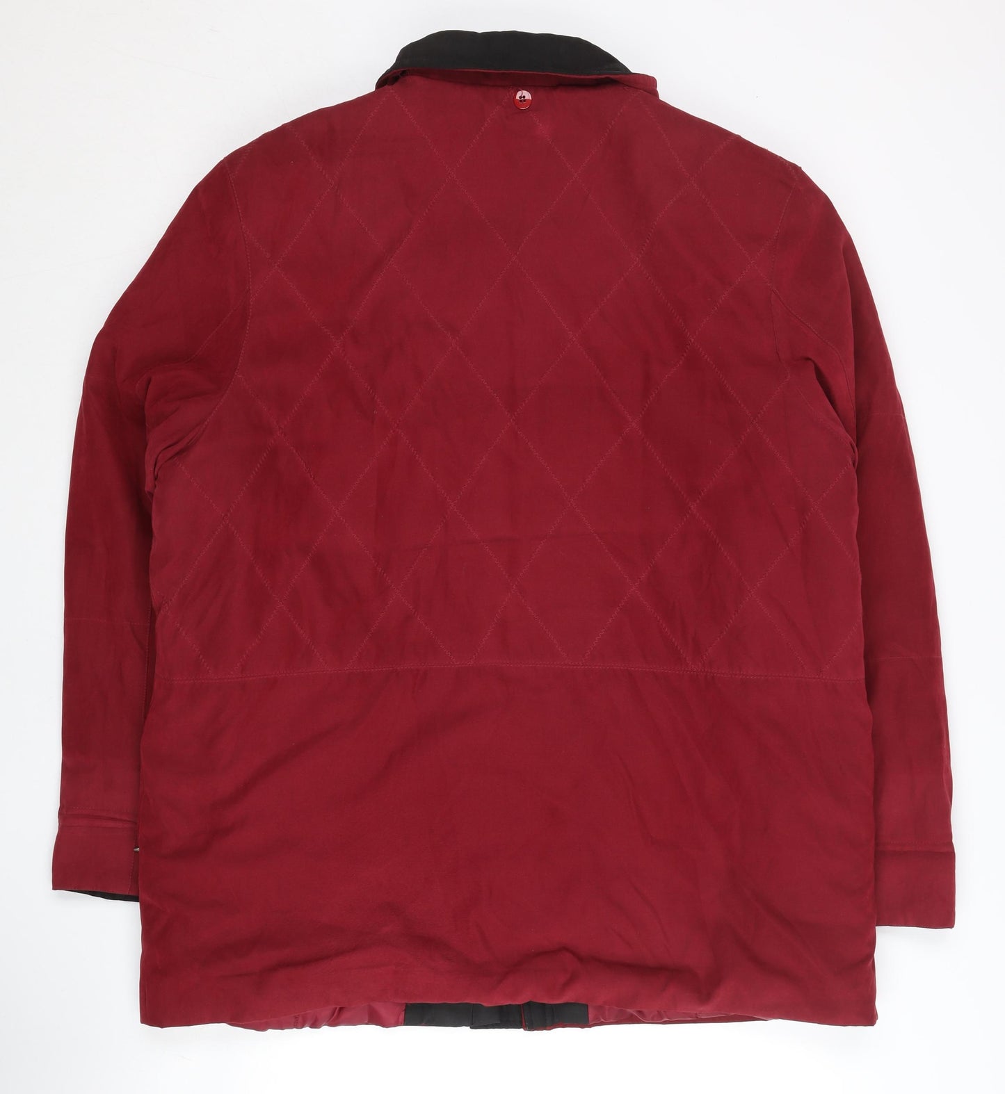 Finesse Womens Red Quilted Mid-Length Coat Size 18 Winter Jacket