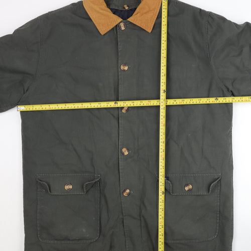 Cotton Traders Men's Green Waxed Jacket XL Mid Length Casual