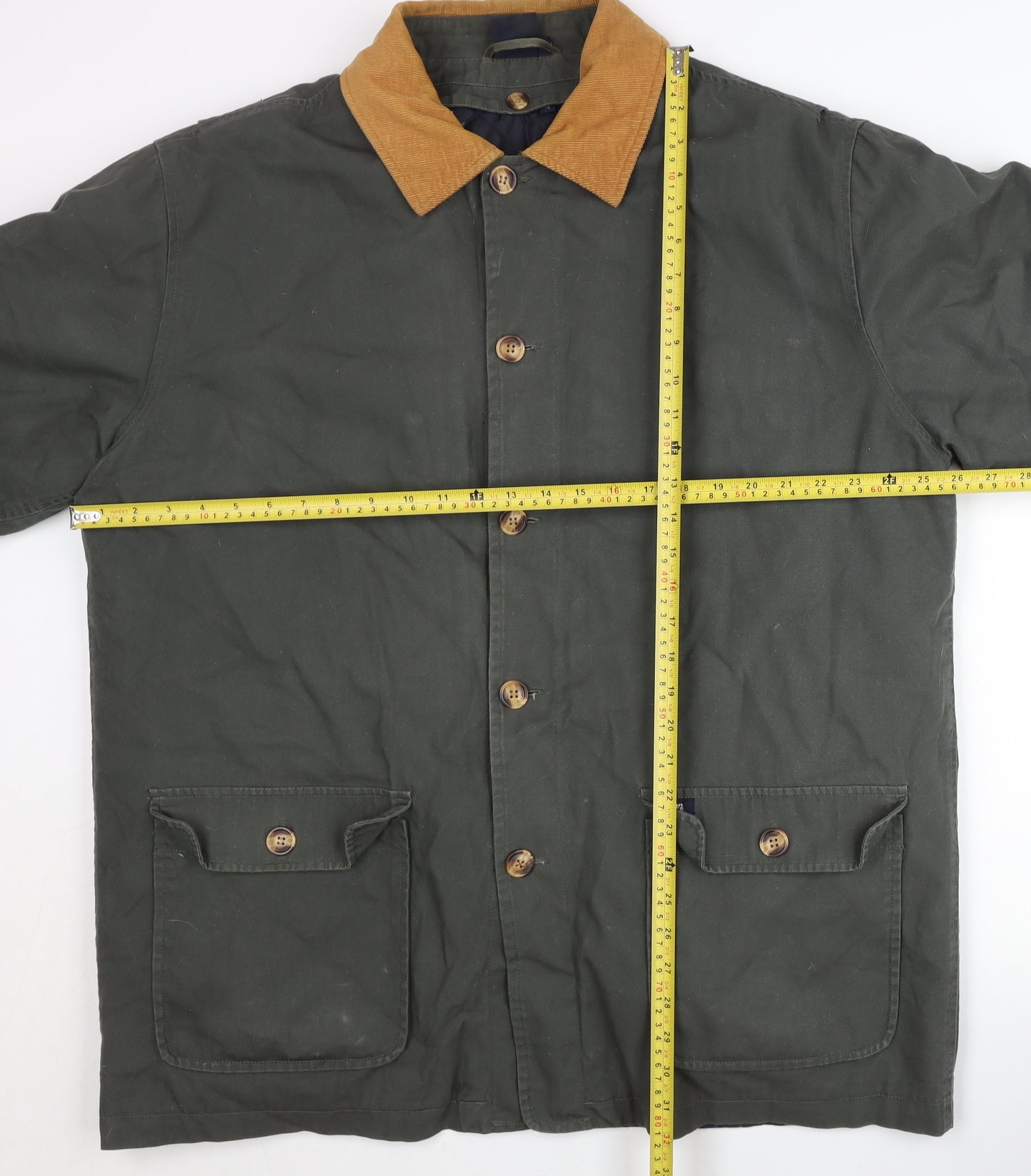 Cotton Traders Men's Green Waxed Jacket XL Mid Length Casual