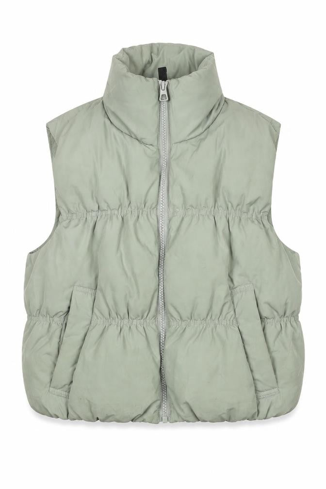 H&M Divided Women’s Green Puffer Waistcoat Gilet Size 6 Sleeveless