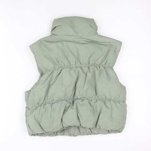 H&M Divided Women’s Green Puffer Waistcoat Gilet Size 6 Sleeveless