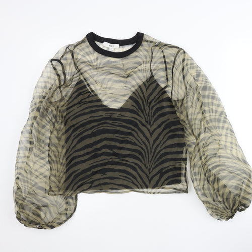 Marks and Spencer Women’s Black Animal Print Sheer Blouse Size 6