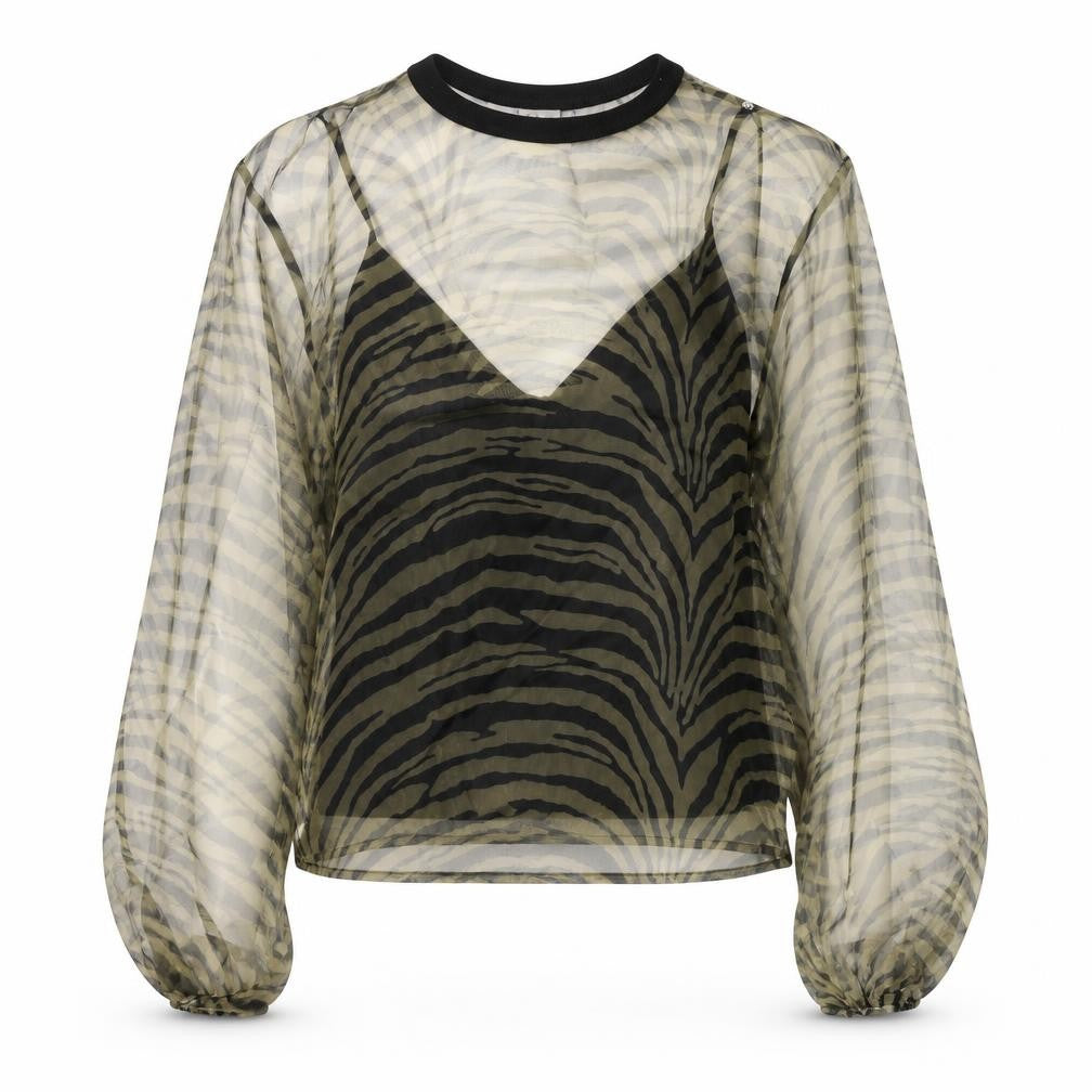 Marks and Spencer Women’s Black Animal Print Sheer Blouse Size 6