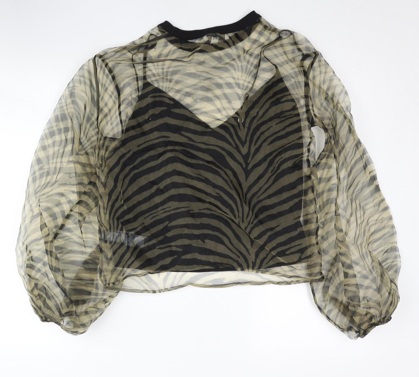 Marks and Spencer Women’s Black Animal Print Sheer Blouse Size 6