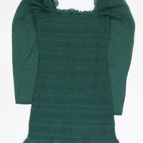 ASOS Women’s Green Size 8 Bodycon Puff Sleeve Short Dress