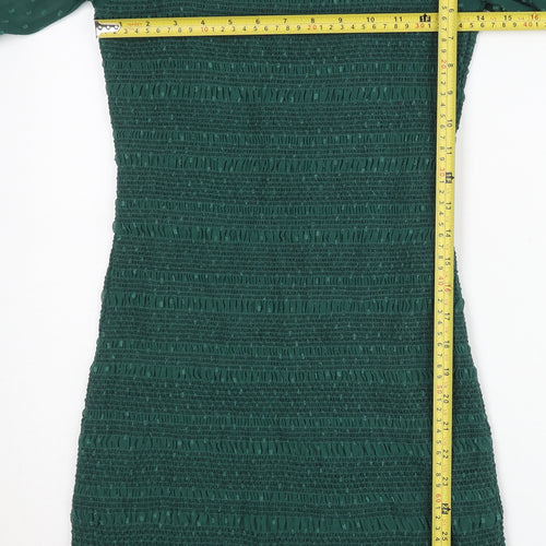 ASOS Women’s Green Size 8 Bodycon Puff Sleeve Short Dress