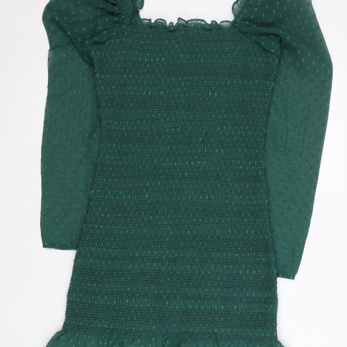 ASOS Women’s Green Size 8 Bodycon Puff Sleeve Short Dress
