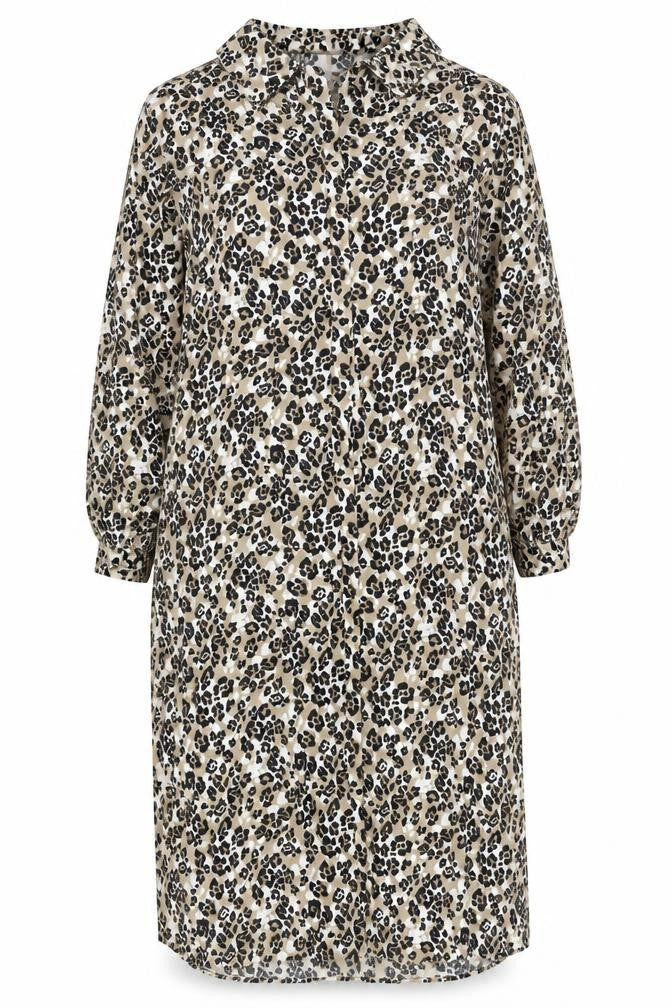 Marks and Spencer Women’s Beige Leopard Print Shift Dress Size 14