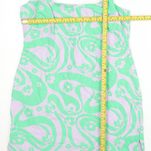 ASOS Design Women’s Green Floral Halter Slip Dress UK 12