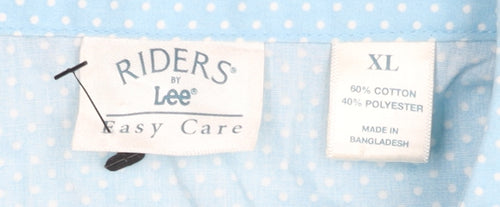 Lee Riders Women’s Blue Polka Dot Sleeveless Button-Up Shirt XL