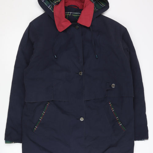 David Barry Women's Blue Size 12 Hooded Parka Coat