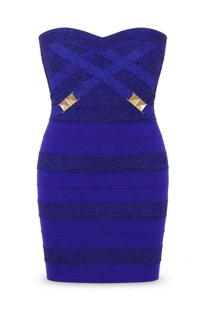 Lipsy Women Purple Bodycon Strapless Sweetheart Mini Dress Size 10