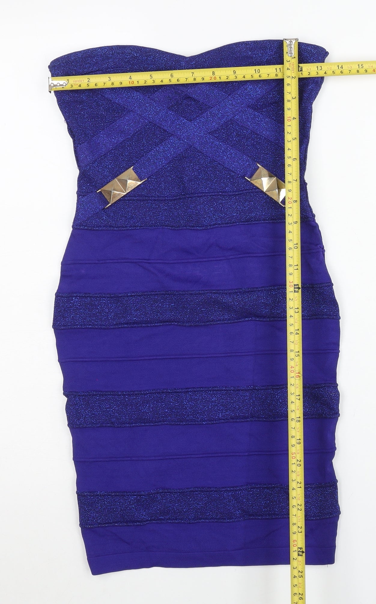 Lipsy Women Purple Bodycon Strapless Sweetheart Mini Dress Size 10