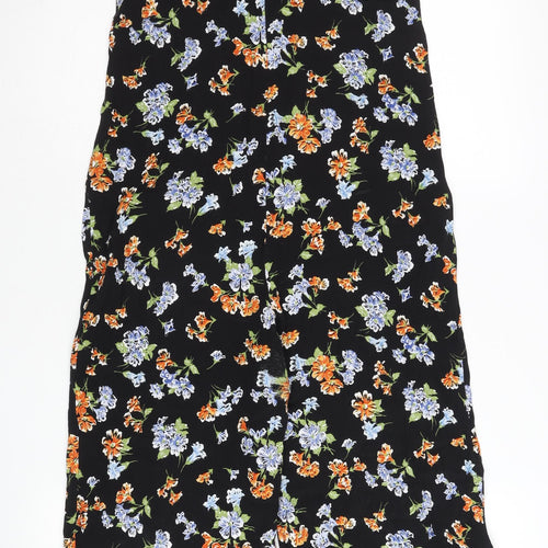 Nobody's Child Womens Black Floral Wide-Leg Jumpsuit UK 8