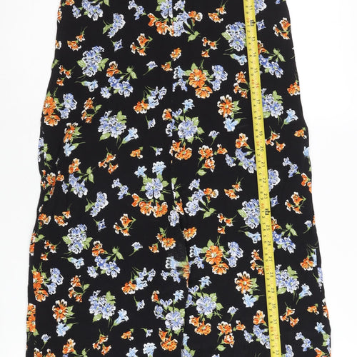 Nobody's Child Womens Black Floral Wide-Leg Jumpsuit UK 8