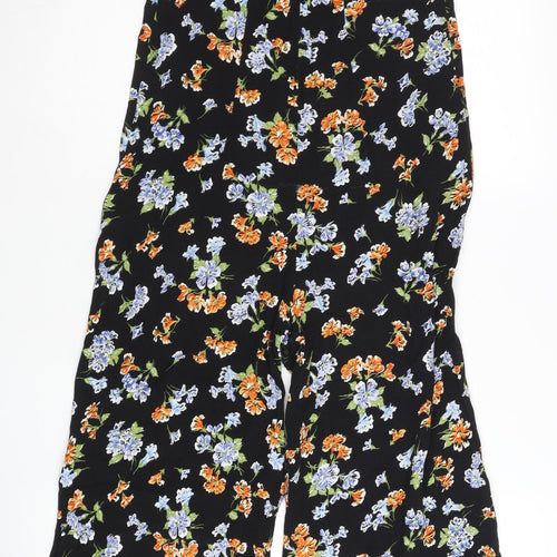 Nobody's Child Womens Black Floral Wide-Leg Jumpsuit UK 8