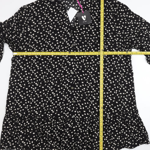 Very Women’s Black Geometric Print Shirt Dress Size 24 Knee Length