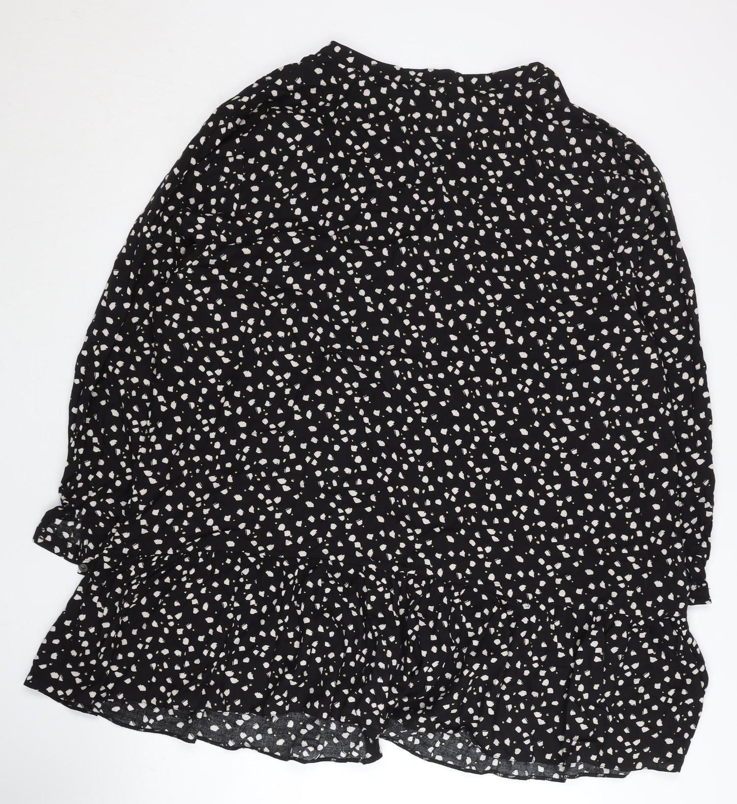 Very Women’s Black Geometric Print Shirt Dress Size 24 Knee Length