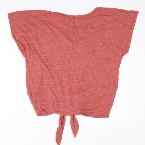 Fat Face Women Red Size 12 Cropped Tie Front T-Shirt