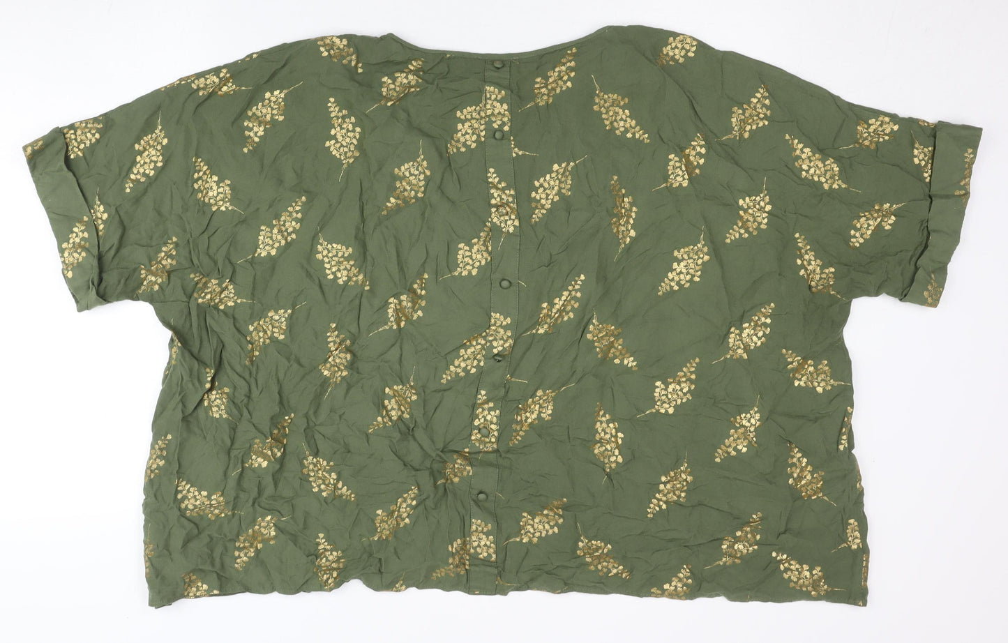 Roman Women’s Green Floral Tunic Blouse Size 18 Short Sleeve Viscose