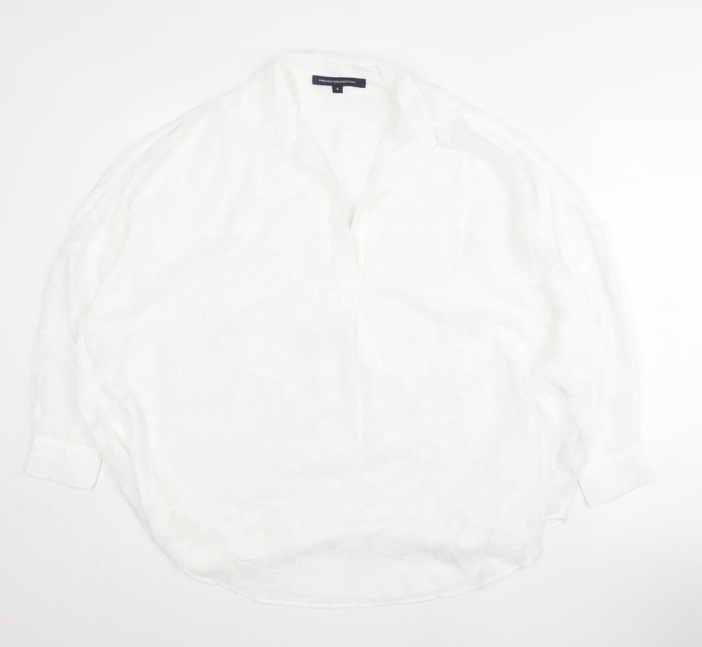 French Connection Women’s White Tunic Blouse Size S Long Sleeve