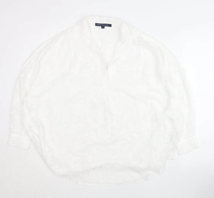 French Connection Women’s White Tunic Blouse Size S Long Sleeve