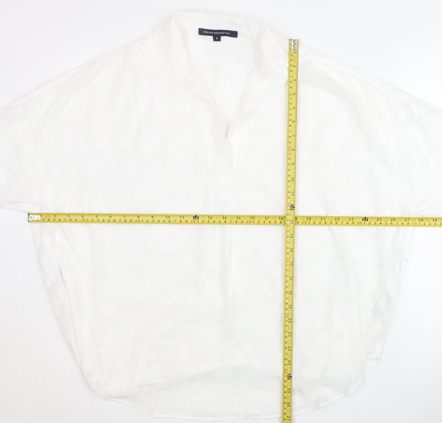 French Connection Women’s White Tunic Blouse Size S Long Sleeve