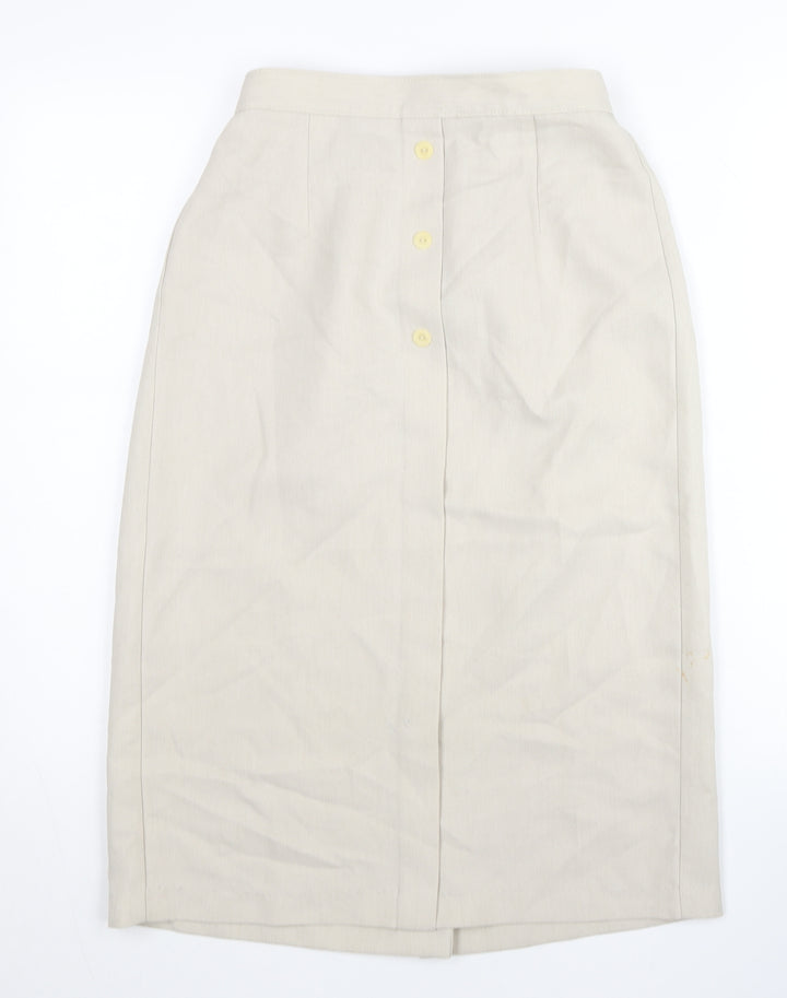 Berkertex Women’s Beige Midi Straight Skirt Size 12 Workwear