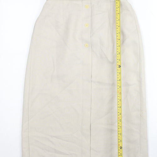 Berkertex Women’s Beige Midi Straight Skirt Size 12 Workwear