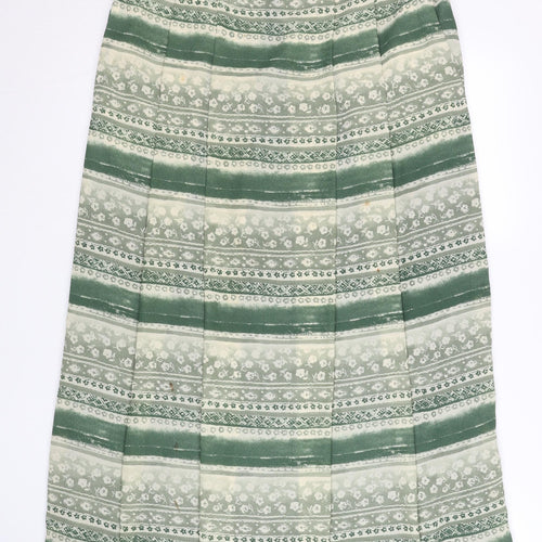 Viyella Women’s Green Size 14 A-Line Knee Length Lined Skirt