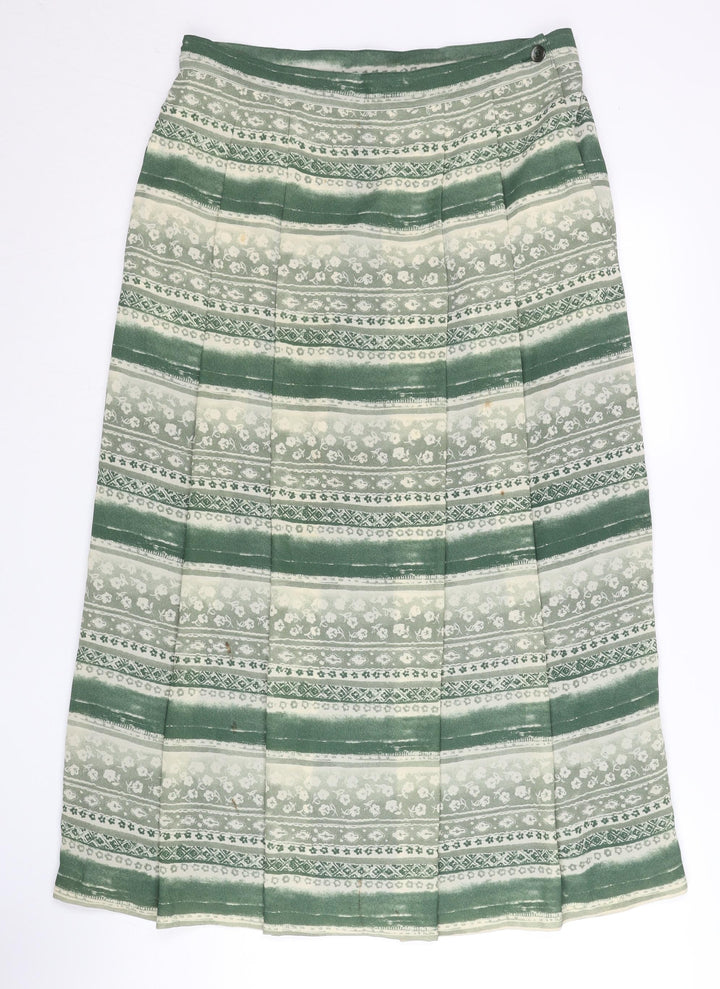 Viyella Women’s Green Size 14 A-Line Knee Length Lined Skirt