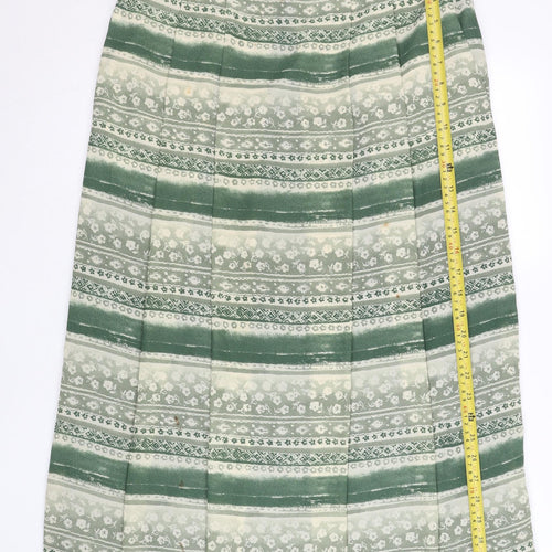 Viyella Women’s Green Size 14 A-Line Knee Length Lined Skirt