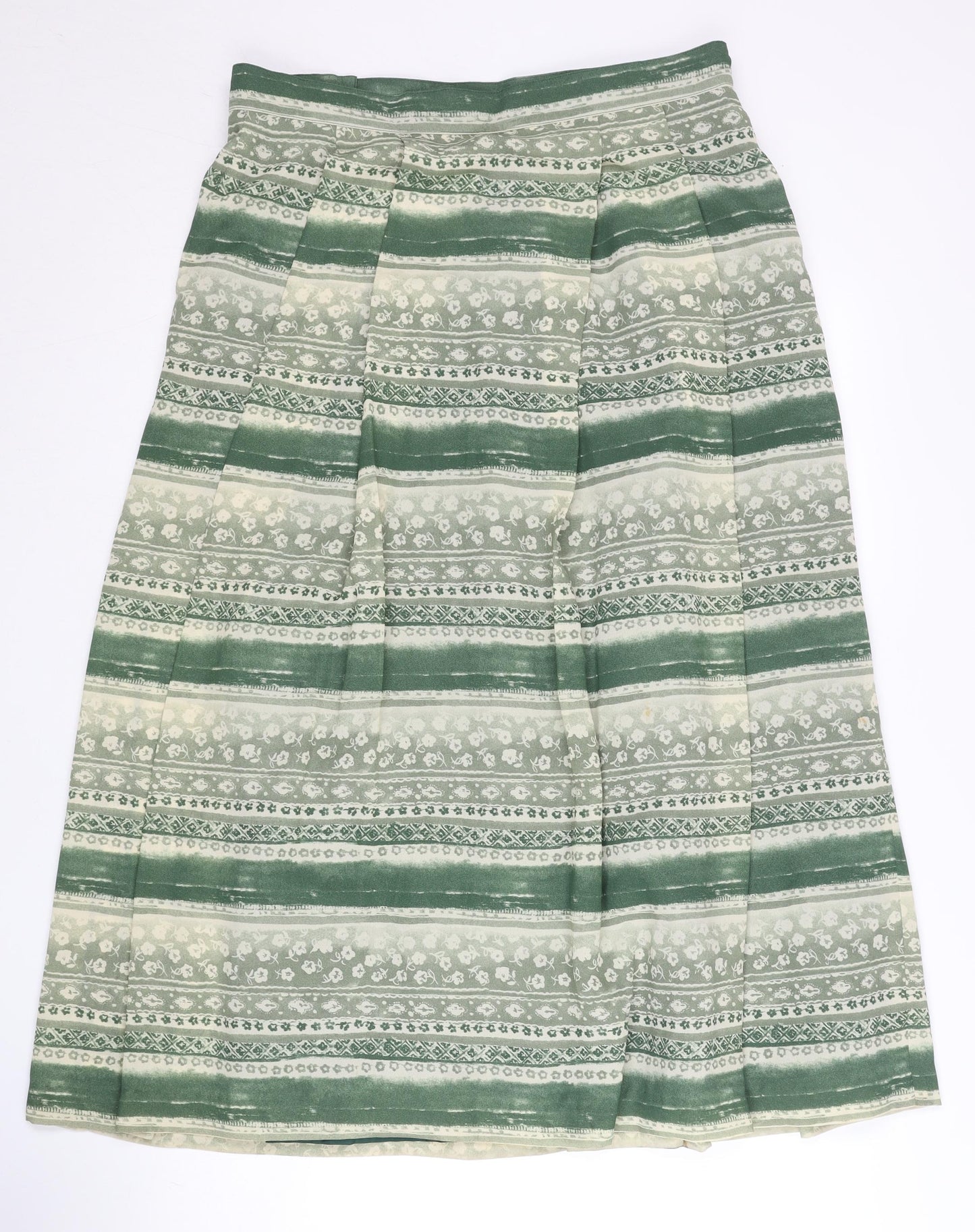 Viyella Women’s Green Size 14 A-Line Knee Length Lined Skirt