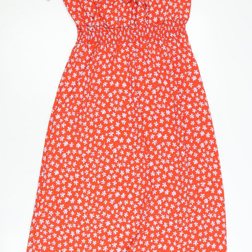 Red London Women’s Red Floral Midi Skater Dress UK 10