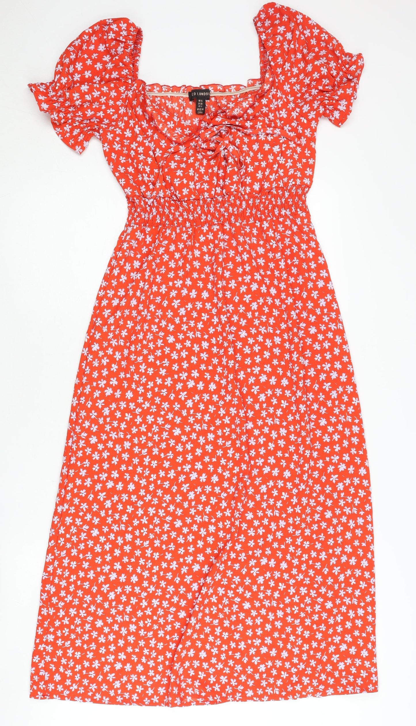 Red London Women’s Red Floral Midi Skater Dress UK 10