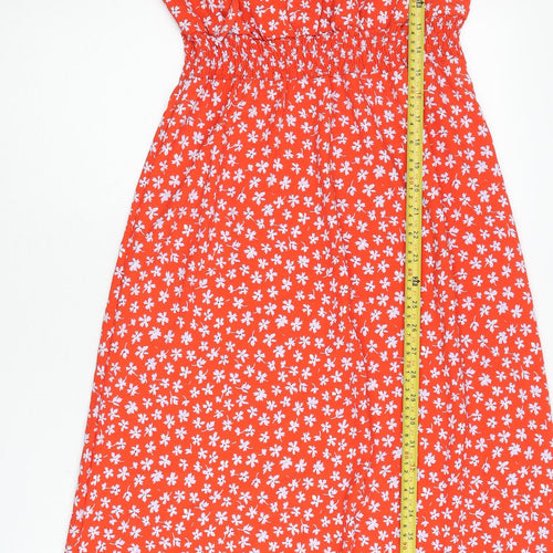 Red London Women’s Red Floral Midi Skater Dress UK 10