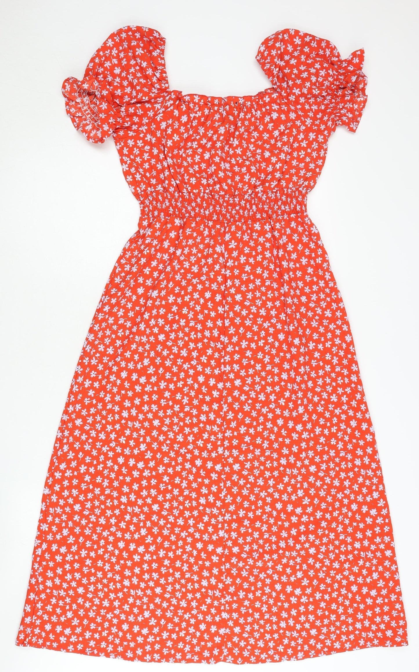 Red London Women’s Red Floral Midi Skater Dress UK 10