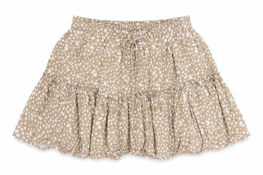 Front view of Seven Wonders Women’s Beige Short Peasant Skirt UK 8 Rayon Festival