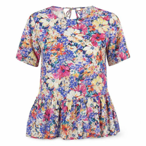 Zara Women’s XS Multicoloured Floral Ruffle Tunic Blouse